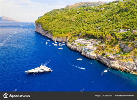 blue grotto capri aerial view.